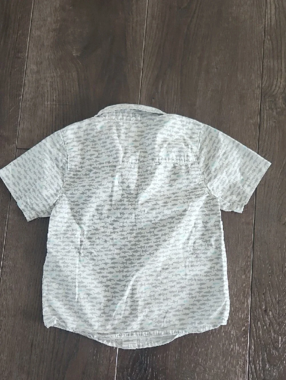 OshKosh B'gosh Light Blue & White Shark Print Button-Down Shirt